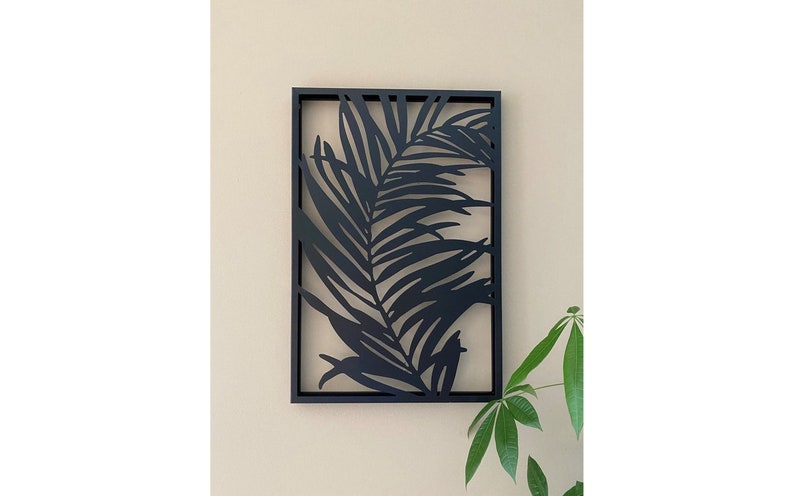 Palm Frond Wall Art | Tropical Metal Leaf Panel | Laser Cut Botanical ...