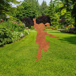 little girl | Vintage Large Metal | Silhouette for the Garden | Yard Art or Memorial Sculpture
