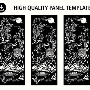 Temple chinois | Séparateur de pièce | Écran de confidentialité | Panneau décoratif | Fichier DXF | Découpe au laser | téléchargement immédiat | téléchargement numérique.
