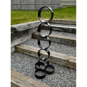 Rings Shape Metal Sculpture | Large Artwork Metal Art | Modern Garden Rings Decor | Metal Ring Sculpture | Indoor Outdoor Decor