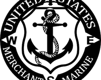 Merchant Marine Logo | United States | DXF Sign | Home Sign | Laser Cut | Design Vector | Laser design | Dxf files | digital download.