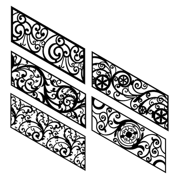 Baranda de escaleras / Pantalla de privacidad / Baranda de escaleras DXF / Baranda DXF / Diseño de barandilla / descarga instantánea.