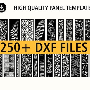 Archivo de patrones DXF / Pantalla de privacidad / Decoración de vinilo / Plantillas de paneles / Silueta / Vector de plantilla / +250 archivos incluidos / descarga instantánea.