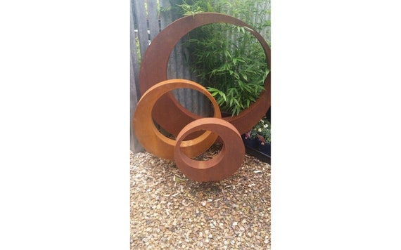 Unique Ring Sculpture | Rings Shape Sculpture | Abstract Art Modern | Stunning Freestanding | Sophisticated Feel | Quality Decorative.