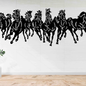 Running Horses Wall Art | Galloping Horse Metal Decor | Laser Cut Western Wall Hanging | Rustic Farmhouse Art | Equestrian Gift Idea