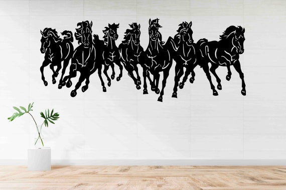 Running Horses Wall Art | Galloping Horse Metal Decor | Laser Cut Western Wall Hanging | Rustic Farmhouse Art | Equestrian Gift Idea