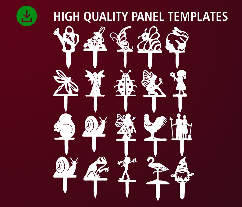 Garden stakes bundle of 20 signs DXF file for Plasma laser Etsy