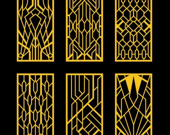 42+ Vintage Art | Deco Geometric Laser | Cut Panel Designs SVG, PNG, DXF, Eps Digital Download