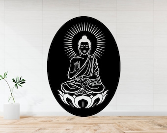 Buddha Wall Art | Metal Spiritual Decor | Laser Cut Buddha Silhouette | Zen Wall Hanging | Meditation Room Art | Lotus Design
