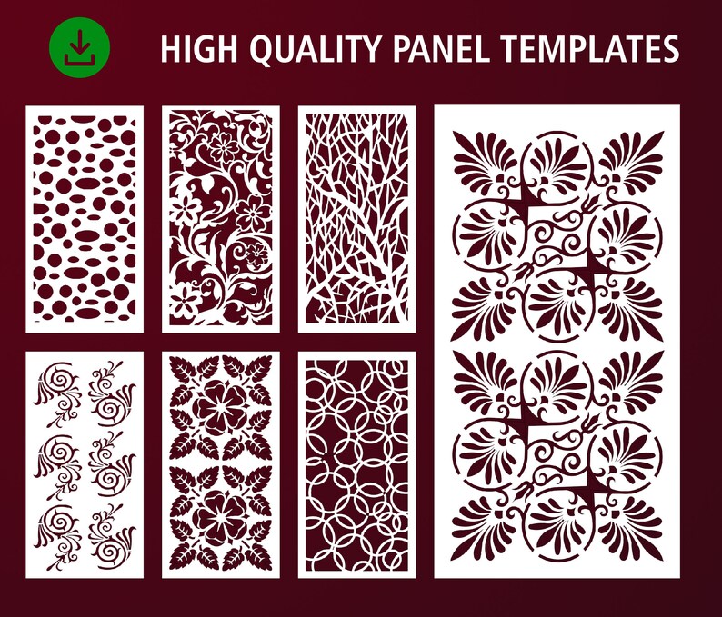 Cnc Privacy Screen Plasma 7 Room Divider Laser Dxf,Jpg Stencil Wall Handing Cdr Decorative Panel