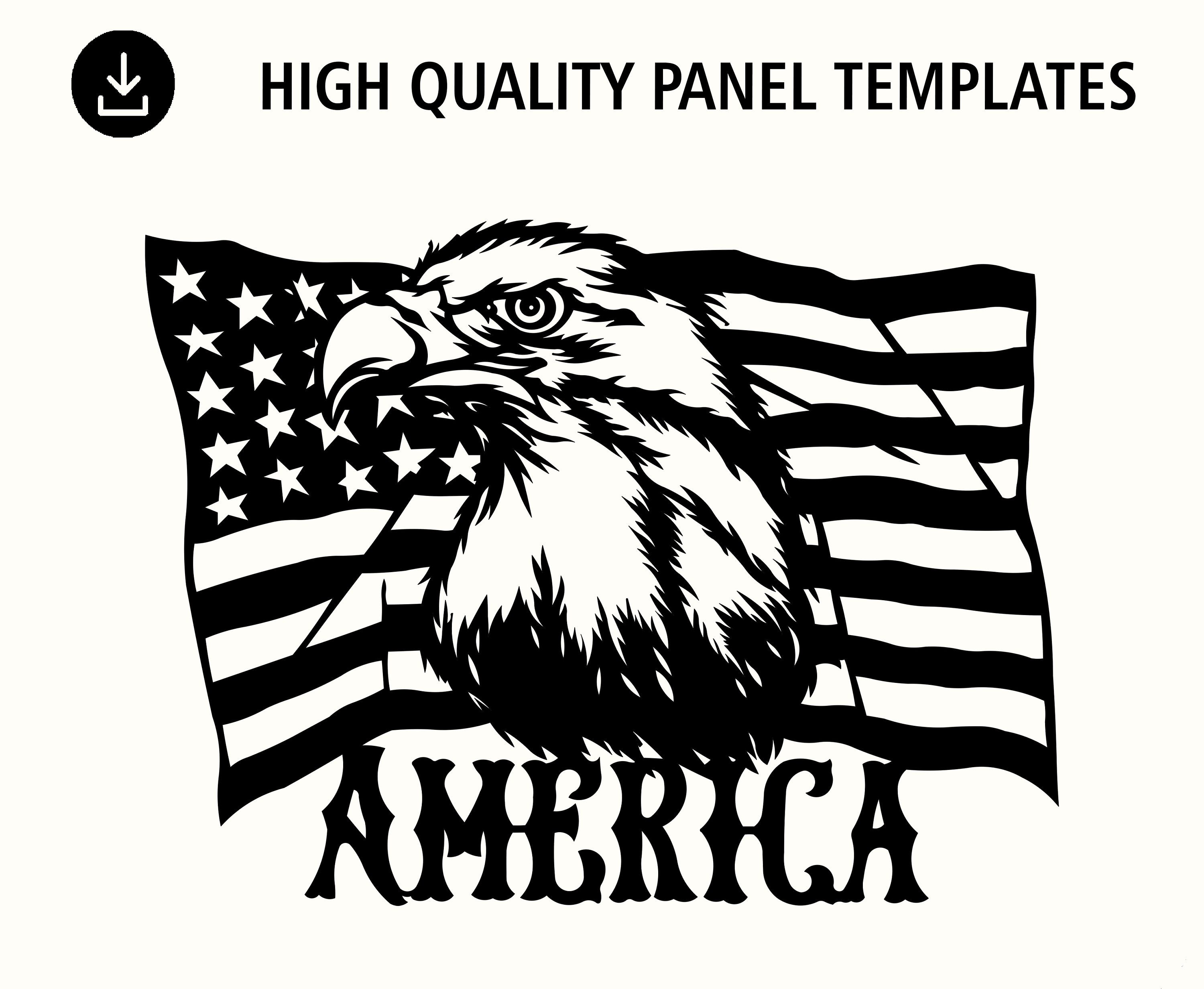 Eagle with American flag DXF file Stencil Laser Cnc Plasma | Etsy