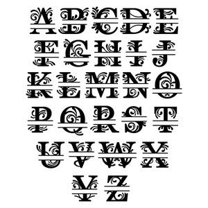Split Letter | Name Monogram | DXF file | Laser Cut | laser cut dxf | laser file | instant download | digital download.