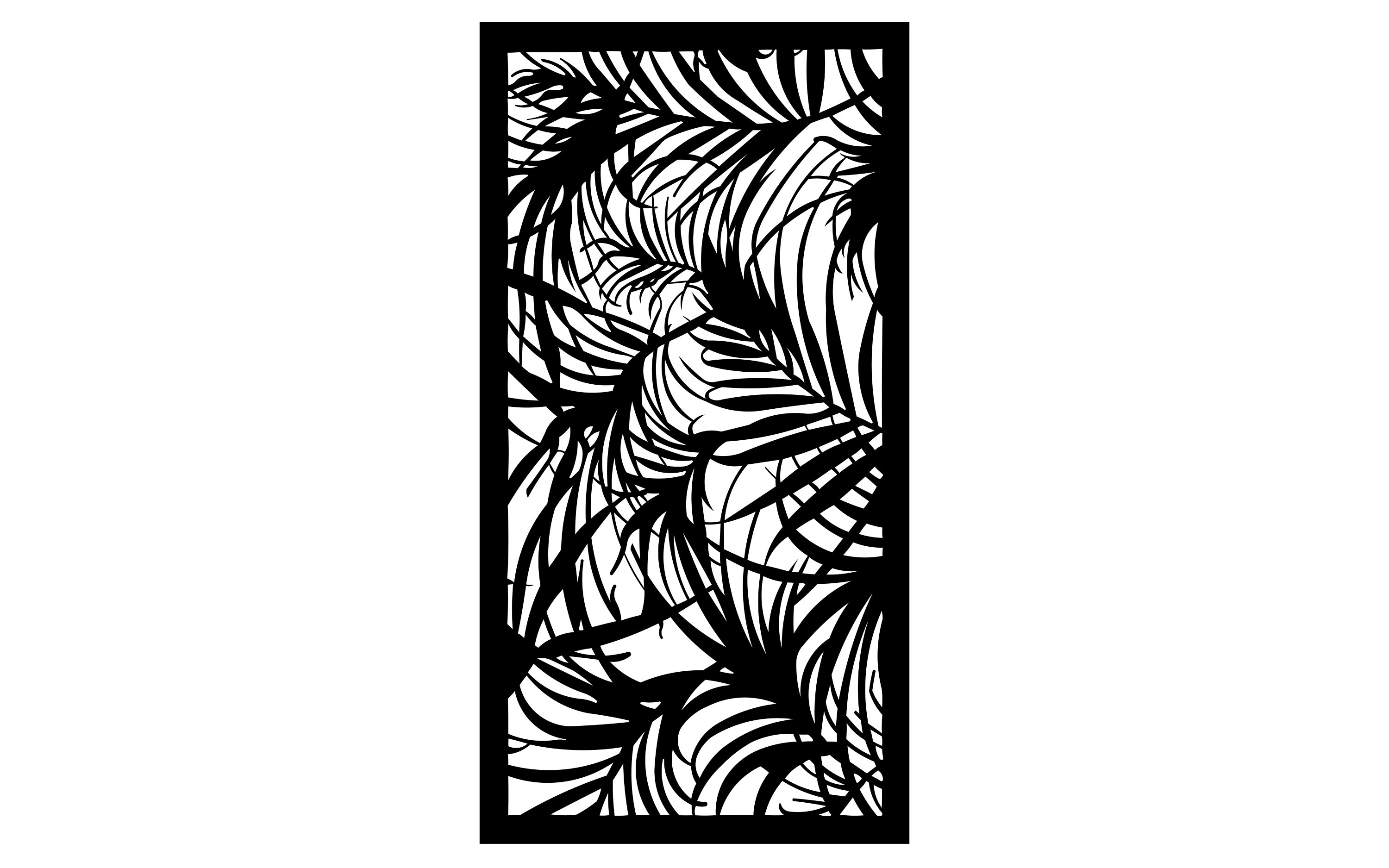 Leaf Room Divider Privacy Screen Partitions Decorative Panel CDR, Svg