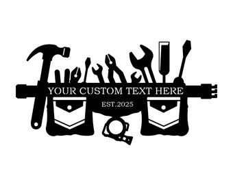 Tool Sign DXF File | Workshop Wall Art | Garage Tool Rack Cut File | Handyman Metal Sign | CNC Plasma Laser Design | Custom Tool