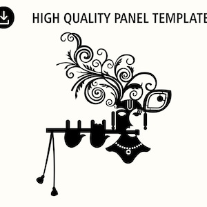 Krishna God Laser | DXF Sign | Home Sign | Metal Wall art | Laser Cut | Design Vector | Laser design | Dxf files | digital download.