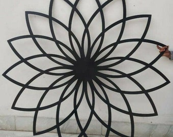 Floral Mandala Wall Art | Large Laser Cut Metal Decor | Geometric Flower Design | Boho Home Accent | Modern Indoor Outdoor Hanging