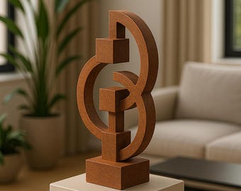 Metal Art Sculpture | Floor Chic-Style Sculpture | Large Metal Art | Unique Decorative Stand |  Lightweight Antique Finish | Easy Cleaning.