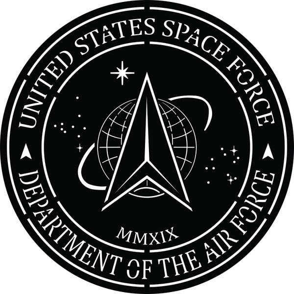 Space Force Logo | United States | DXF Sign | Home Sign | Laser Cut | Design Vector | Laser design | Dxf files | digital download.