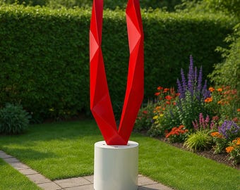 Moderne abstracte sculptuur | Grote tuinsculpturen voor buiten | Aantrekkelijk | Prachtig uniek patina | Perfect voor tuin en zwembad.