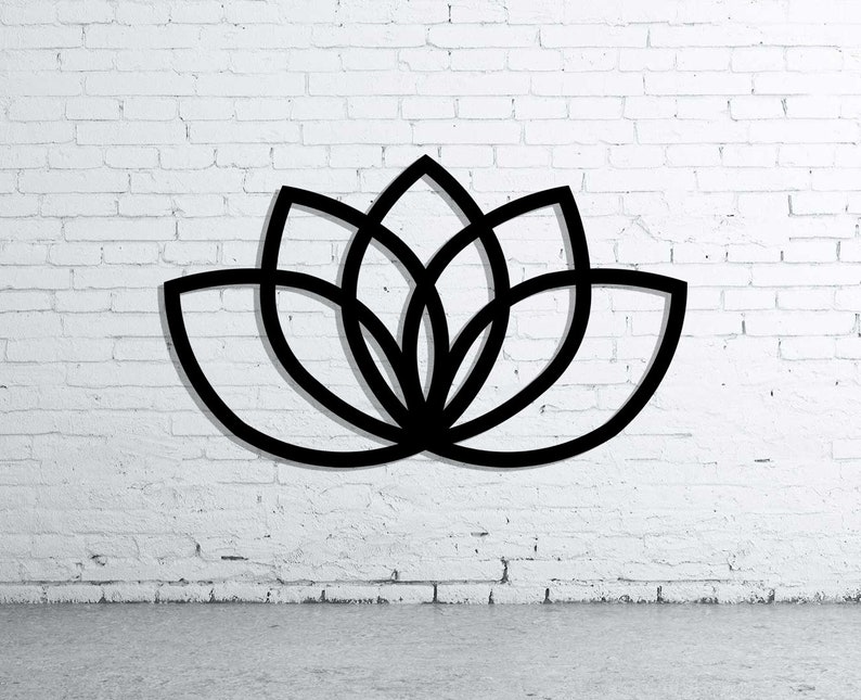 Lotusblumen Wandbehang Laser geschnittenes Wanddekor Büro Wandkunst Yoga Studio Dekor Wandkunst aus Metall Einzigartiges Design Für Wohnzimmer. Bild 2