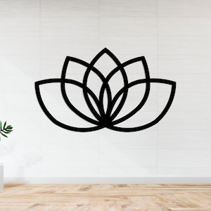 Lotusblumen Wandbehang Laser geschnittenes Wanddekor Büro Wandkunst Yoga Studio Dekor Wandkunst aus Metall Einzigartiges Design Für Wohnzimmer. Bild 1