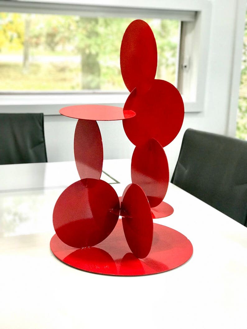 Mid Century Modern Table Art Sculpture Steel Etsy