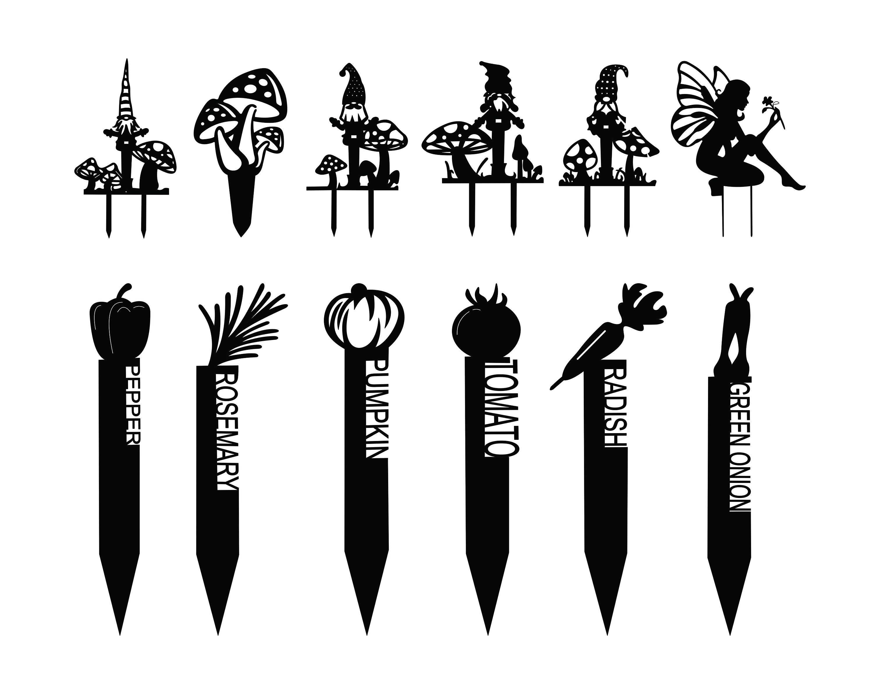 Gnome Garden Stake Dxf File Bundle 65 Gnome Garden Digital Download