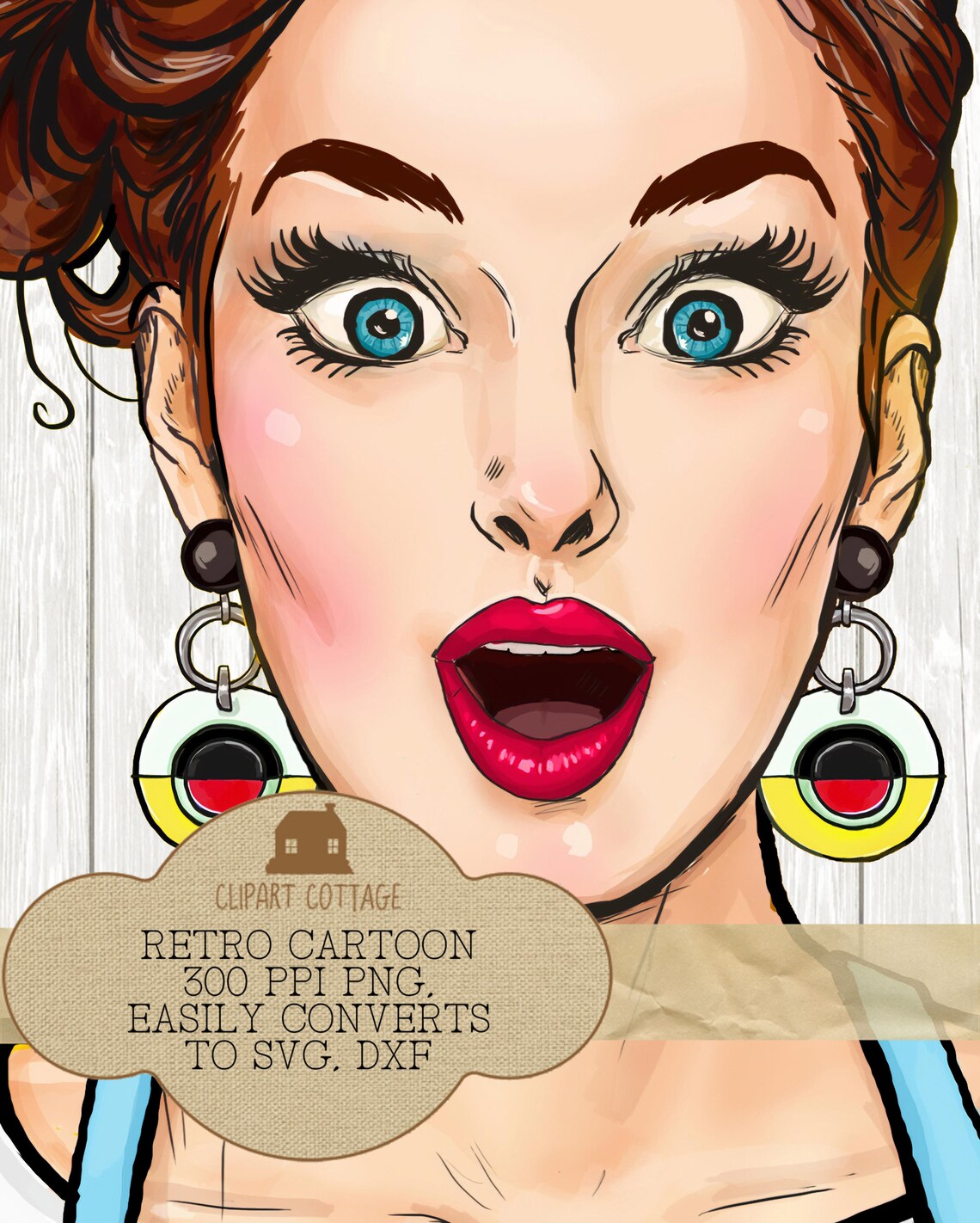 Vintage Retro Cartoon PNG Download Clipart Watercolor Etsy