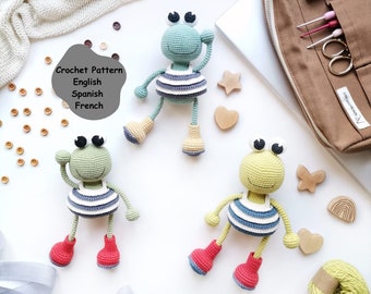 Crochet PATTERN Frog Yoyo, amigurumi frog pattern, crochet frog pattern