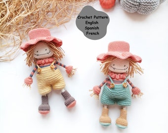 Crochet PATTERN Cute Scarecrow, halloween scarecrow pattern, crochet scarecrow pattern