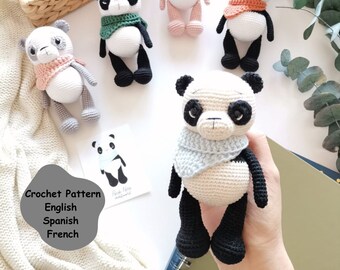 Crochet Panda Amigurumi PATTERN, Nina Panda (Digital Download)