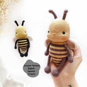 Crochet PATTERN Luna the bee,amigurumi bee pattern ,crochet bee pattern image 1