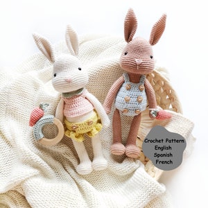 Crochet PATTERN Ponti and Odi the bunnies, amigurumi animal pattern, crochet bunny pattern