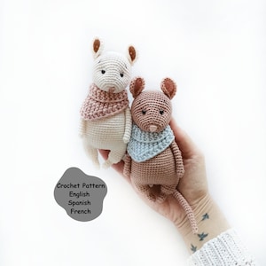 Crochet PATTERN Tulu the mouse, amigurumi animal pattern, crochet mouse pattern