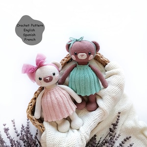 Crochet PATTERN Mimi the Bear,amigurumi bear pattern, crochet bear pattern