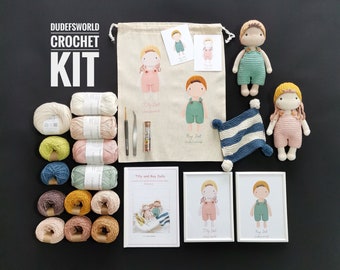 HÄKELN KIT: Tilly und Roy Puppen mit aufgedruckter Anleitung, Amigurumi Kit