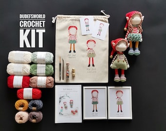 CROCHET KIT Elf the Dolls with Printed Pattern ,Amigurumi KIT