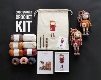 CROCHET KIT: Alya Doll with Printed Pattern ,Amigurumi Kit