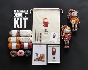 CROCHET KIT Alya Doll avec motif imprimé, Kit Amigurumi, Comment Amigurumi Kit avec Tutoriel