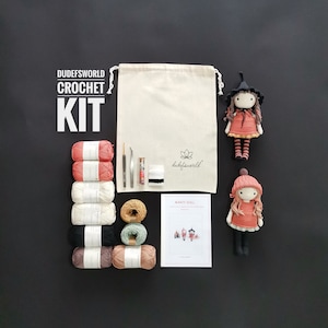 CROCHET KIT Marcy Doll with Printed Pattern,Amigurumi Kit,Diy Kit,How to Amigurumi Kit with Tutorial