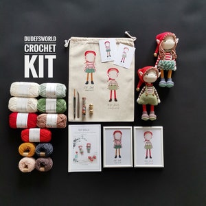 KIT DE CROCHET Duendes los Muñecos con Patrón Estampado, KIT Amigurumi imagen 1