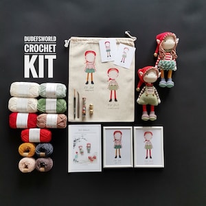 KIT DE CROCHET Duendes los Muñecos con Patrón Estampado, KIT Amigurumi imagen 1