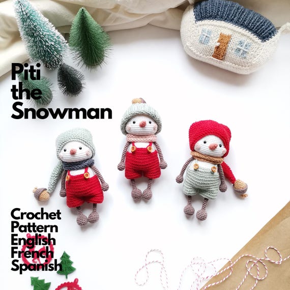 Crochet Pattern Snowman Piti • Amigurumi Snowman PDF Tutorial
