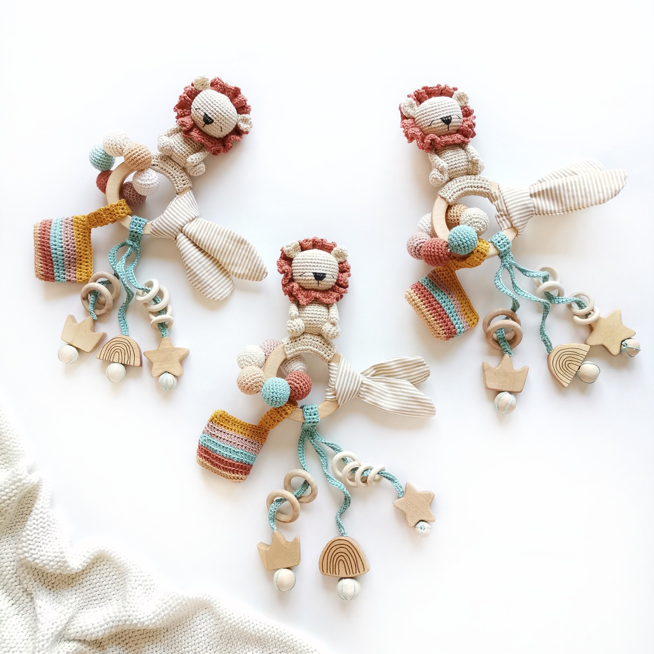 Crochet Pattern Fun Lion Rattle • Amigurumi Baby Teething Toy PDF ...