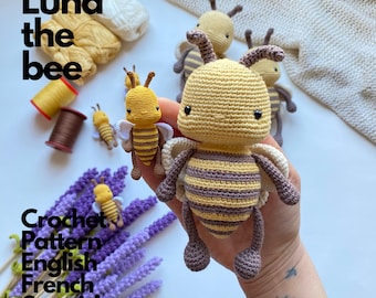 Crochet Pattern Luna the Bee • Bumble Bee Amigurumi PDF Tutorial