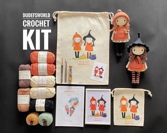 HÄKEL-SET: Marcy mit Häkelmuster, Amigurumi Kit