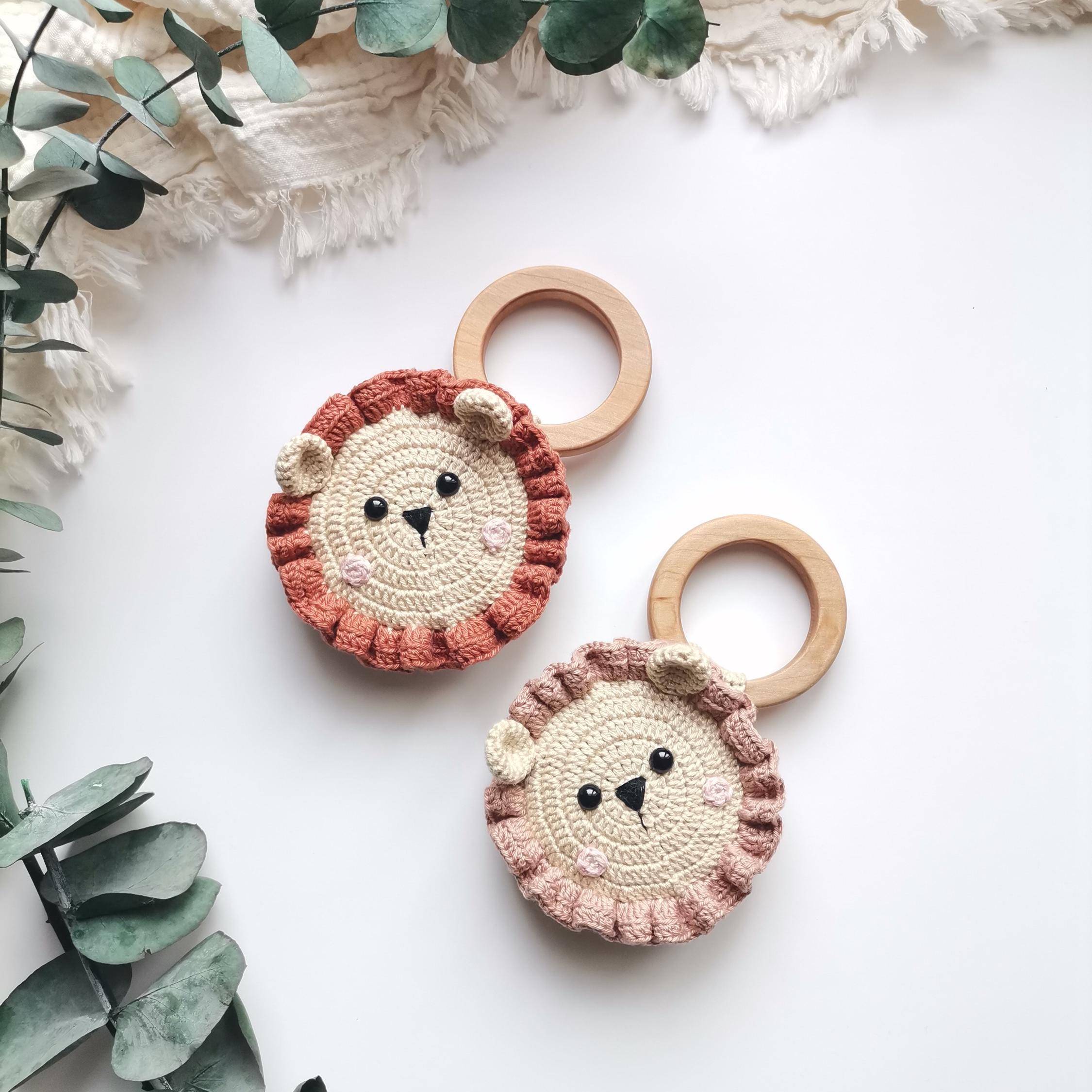 Crochet Pattern Cherry Seed Lion Rattle • Amigurumi Baby Teething Toy ...