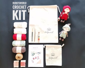 CROCHET KIT: Snowman Piti with Printed Pattern ,Amigurumi Kit
