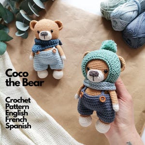Virkmönster Coco björnen • Amigurumi nallebjörn PDF-handledning