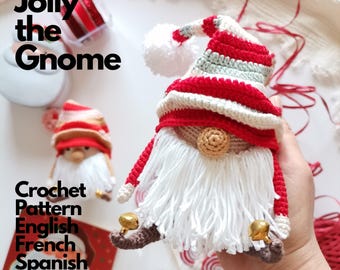Crochet Pattern Jolly the Gnome • Christmas Gnome Amigurumi PDF Tutorial